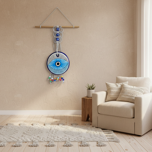 Macramé Evil Eye Tenture murale 13x40cm Ornement Design complexe pour l'attrait décoratif - Product Image 3