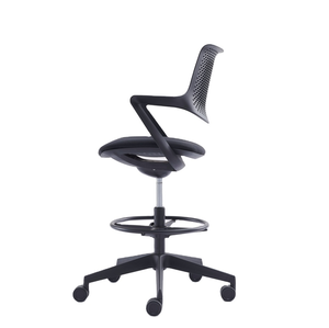 Sillas clásicas de malla alta, taburete moderno de <span class=keywords><strong>bar</strong></span> con marco cromado de malla negra y altura ajustable - Product Image 5