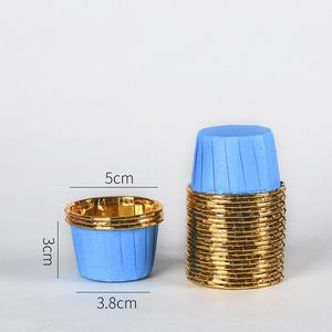 Lot de 50 tasses à <span class=keywords><strong>muffin</strong></span> avec revêtement or et argent, sachets épais, personnalisés, pour rouleau, haute température, vente en gros, 100 pièces - Product Image 5