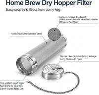 Beer Dry Hopper Filter 300 Micron Hop Filter Strainer 2.75 X 11.8 Inch Stainless Steel Beer Brewing Hop Spider with Hook Chain