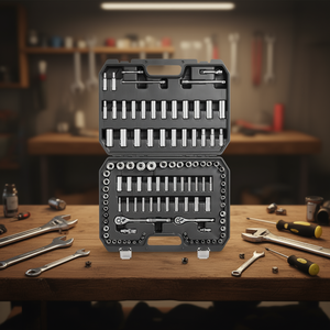 Jeu de douilles à cliquet 1/4 3/8, 6 points, 106 pièces, SAE, métrique, profondes, standard, 5/32, 1 pouce, 5, 19 mm, avec coffret de rangement, modèle D0100HAYTR7 - Product Image 2