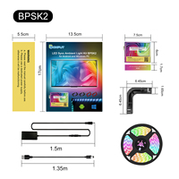 BPSK2 Bande lumineuse immersive pour TV et PC, bande LED RGB, synchronisation des couleurs de l'écran du moniteur, contrôle intelligent par application, USB, gradation réglable