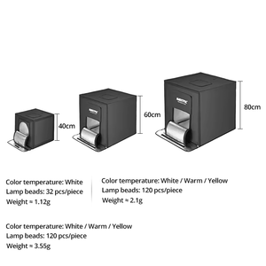 Boîte <span class=keywords><strong>photo</strong></span> avec logo personnalisé 60cm 40W Boîte à lumière LED pour <span class=keywords><strong>studio</strong></span> <span class=keywords><strong>photo</strong></span> Boîte à lumière tente avec arrière-plans en PVC Boîte de <span class=keywords><strong>studio</strong></span> <span class=keywords><strong>photo</strong></span> <span class=keywords><strong>pliable</strong></span> portable - Product Image 2