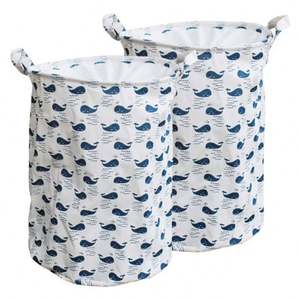 Cesto de Ropa Sucia Plegable Impermeable de Algodón, 42x48cm - Product Image 2