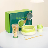 Coffret Cadeau Personnalisé Astief : Kit d'Outils en Céramique Fumée (Chawan, Matcha, Chasen) avec Bec Verseur