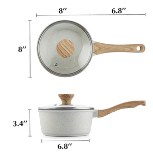 High Quality Modern Style <b>Induction</b> Ready Soup Stock Pots Ceramic Non-Stick Die Cast <b>Saucepan</b> Milk Pot Glass Lid Dishwasher Safe - Product Image 2