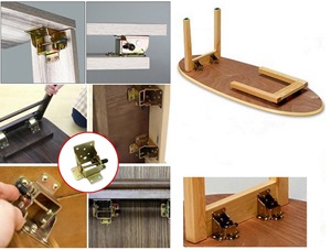 90 Degree <b>Folding</b> Lock Extension <b>Table</b> <b>Leg</b> Bracket Self-Locking Hinge <b>Folding</b> <b>Leg</b> Support Bracket 90° Locking Extended - Product Image 3