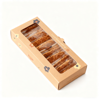 Nouveauté, boîte d'emballage écologique de qualité alimentaire pour cheesecake, éclairs, pâtisserie feuilletée, brownies, avec logo personnalisé