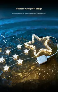 Holiday Star <b>Lights</b> Warm Color IP54 Waterproof Rechargeable Solar Powered LED Christmas Decoration Outdoor - Product Image 5