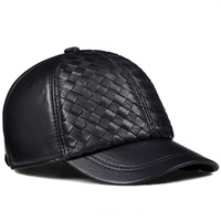 Casquette de baseball en cuir véritable souple pour homme, chapeau Docker en peau de mouton, casquette de golf, casquette de camionneur