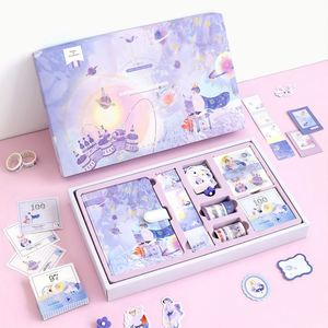 ชุดสมุดบันทึก DIY สไตล์เทพนิยาย X418 ชุดเครื่องเขียนสำหรับนักเรียนลายอนิเมะ กล่องของขวัญ - Product Image 3