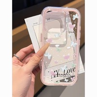 Coque de téléphone 3-en-1 anti-chute pour iPhone 17 Pro Max, motif papillon plein écran, design créatif pour fille