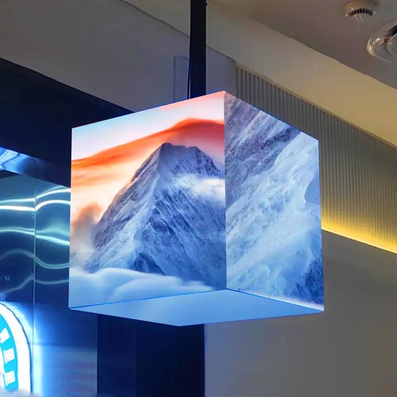 Pubblicità commerciale P3 interno LED cubo schermo creativo 5 lati pubblicità cubo Logo marchio Display Led cubo Display