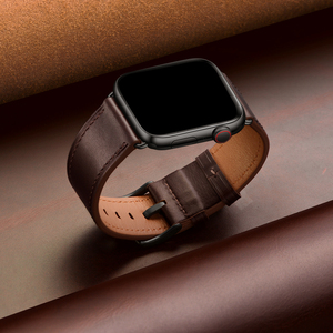 VIETAO <span class=keywords><strong>Cinturino</strong></span> di Lusso in Vera Pelle per Uomo, Stile Retrò con Finitura a Cera, Marrone Scuro, 38mm/40mm/42mm/44mm/45mm per <span class=keywords><strong>Apple</strong></span> <span class=keywords><strong>Watch</strong></span> - Product Image 5