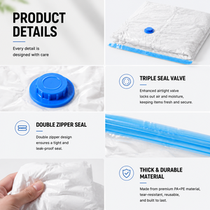 Bolsas de Vacío Grandes para el Hogar, Bolsas de Sellado al Vacío Herméticas, Bolsas de Compresión para Ahorrar Espacio - Product Image 2