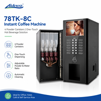 Machine à café instantanée commerciale AIDEWO 78TK-8C, 4 réservoirs de poudre, distributeur de boissons chaudes et de chocolat pour bureau, hôtel, café
