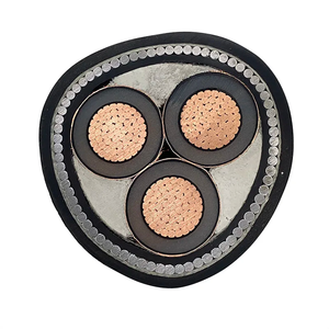 Cable de alimentación blindado con alambre de acero de media tensión YJV32 8.7/15kV, con aislamiento de cobre XLPE y revestimiento de PVC para instalación vertical. - Product Image 3