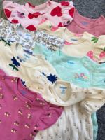 Combinaison courte à manches courtes pour nouveau-nés filles, plusieurs motifs, en coton, avec fermeture à boutons, adorable motif floral, 0-9 mois.