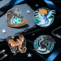 Émail Dragon Casting pour Badges Métalliques Personnalisés en Émail Dur sur le thème des Créatures Mythiques Fantastiques, Décoration pour Sacs à Dos et Vêtements
