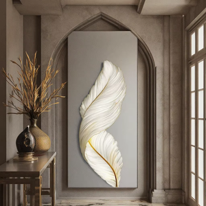 Bán buôn sang trọng pha lê sứ thủ công cao cảm giác LED Đèn lông trang trí bức tranh nền tường bức tranh - Product Image 4