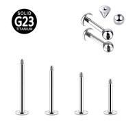 G23 Titanium European American Lip Stud Earring Replacement Rod Flat Bottom T-shaped DIY Accessories Cross-border Jewelry