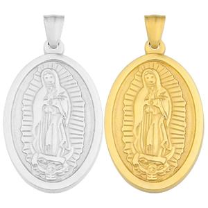 Collar de la Virgen María en Acero Inoxidable, Joyería Religiosa Cristiana, Medalla Ovalada, Colgante de la Virgen para Mujeres y Hombres - Product Image 2
