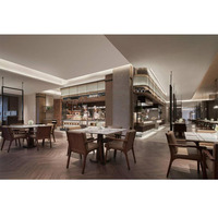 Ensemble de meubles de restaurant d'hôtel moderne SHIYI, chaises de salle à manger en bois sur mesure et tables en marbre pour projets de suites de villégiature de luxe