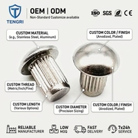 GB867 aluminium laiton cuivre fileté champignon rond solide aluminium bateau rivets tête demi-ronde rivets