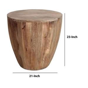 Mesa auxiliar de tambor de madera maciza Lola de 23 pulgadas de altura de alta calidad, diseño moderno para el hogar, sala de estar, la mejor colección, precio al por mayor a granel - Product Image 4
