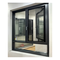 Fenêtre à battant en aluminium à rupture de pont thermique, résistante aux ouragans, avec drainage dissimulé, isolation phonique, certifiée Energy Star, pour salle de bain