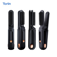 Spazzola Lisciante e Piastra 2 in 1 Senza Fili Torlin, Ricaricabile, Display LCD, USB Type-C, Batteria 3500mAh