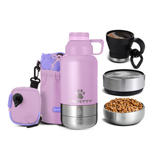 Botol air minum anjing portabel, 3 in 1 Portabel 32 oz anti bocor baja tahan karat terisolasi cairan makanan hewan peliharaan untuk mobil berkemah pengumpan hewan peliharaan - Product Image 2