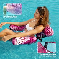 Lit flottant gonflable de haute qualité pour adultes avec motif de plantes tropicales, chaise longue flottante gonflable, accessoire de jeu pour piscine