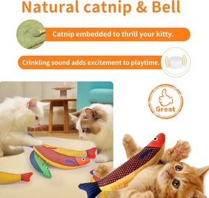 Jouets interactifs sonores à la catnip pour chats, en forme de poisson Saury, avec bruit froissé, vente en gros du fabricant Hovicaed - Product Image 2