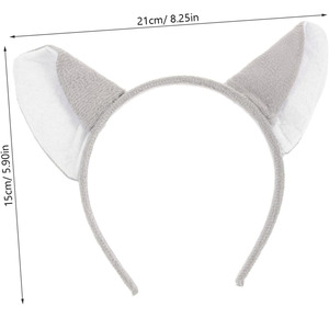Set Costume da <span class=keywords><strong>Lupo</strong></span> Grigio B933 con Fascia per Capelli, Papillon in Peluche, Orecchie, Coda e Maschera per Cosplay e Feste di Halloween - Product Image 4