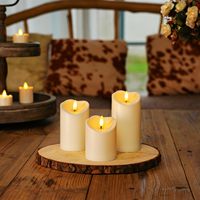 Bougies LED rechargeables, flamme 3D, forme pilier, plastique, fonctionnant sur piles, télécommande, Halloween, Diwali, mariage, Ramadan