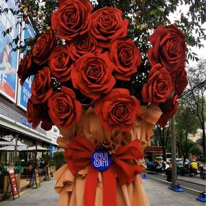 Têtes de fleurs artificielles en <span class=keywords><strong>EVA</strong></span> populaires, décoration de fête de mariage, fleurs géantes en <span class=keywords><strong>EVA</strong></span>, roses faites à la main, imperméables, pour l'extérieur - Product Image 3