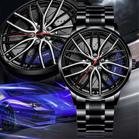 Nouvelle Montre de Luxe d'Affaires Lumineuse pour Homme 2022, Style Noël Tendance, à Quartz, avec Roue Rotative de Voiture de Sport, MW02
