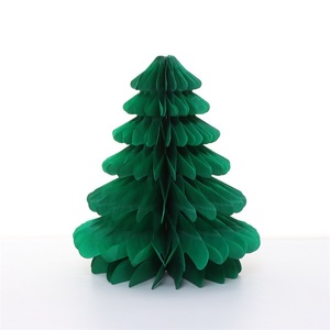 Festive Green Mini Paper Honeycomb Christmas <b>Tree</b> Tabletop Decor With Star <b>Topper</b> For Holiday Party Home Display - Product Image 1