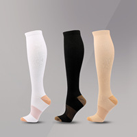 Chaussettes de compression décontractées pour hommes femmes Chaussettes de sport élastiques noires solides avec protection du mollet des veines Chaussettes d'allaitement à équipage élevé