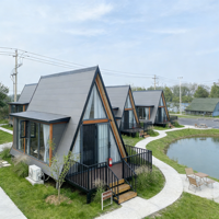 Structure en acier triangulaire, maisons modulaires préfabriquées, maison préfabriquée, kit de cabane en forme de A, solutions pour projets de villégiature