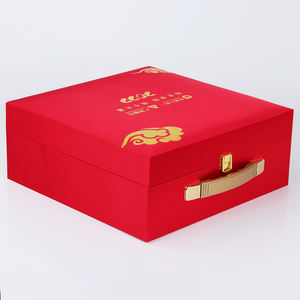 Maleta de cartón de lujo con logotipo personalizado, caja de regalo, embalaje de Año Nuevo chino de gama alta con asa de transporte, materiales reciclados - Product Image 4