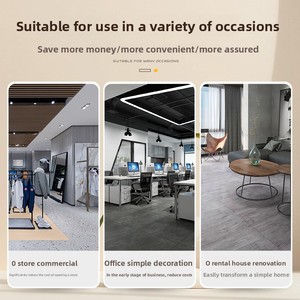 Dalles <span class=keywords><strong>de</strong></span> sol PVC autocollantes épaissies à motif marbre, style moderne et minimaliste, revêtement <span class=keywords><strong>de</strong></span> sol commercial en composite pierre-plastique à base <span class=keywords><strong>de</strong></span> <span class=keywords><strong>ciment</strong></span> - Product Image 2