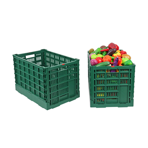 JOIN vente en gros 600x500x405mm caisses en <span class=keywords><strong>plastique</strong></span> empilables pliables et d'occasion ventilées pour le stockage des légumes - Product Image 1