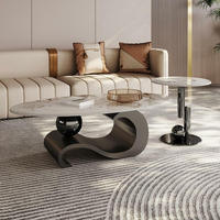 Nouvelle table basse ovale en dalle de roche, plateau en marbre naturel, mobilier de maison moderne de luxe léger, table à thé pour salon, table d'appoint