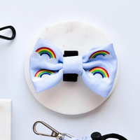 Netter bunter Regenbogen-Hunde bogen verstellbarer weicher Stoff Lustige Haustier-Krawatte Benutzer definiertes Logo Haustier-Fliege für Katzen Kleine Hunde