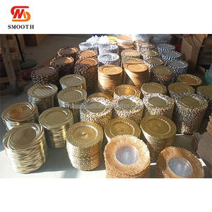 Assiette de présentation carrée en plastique doré avec bord floral pour décoration de table de mariage, vente en gros usine SMOOTH - Product Image 6