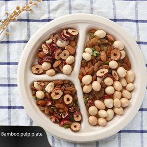 Nouvelle tendance : Assiettes jetables compostables en pulpe de bambou à 3 compartiments, résistantes à l'eau et à l'huile, pour la maison - Product Image 4