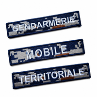 Écusson personnalisé brodé Gendarmerie Mobile Territoriale, camouflage numérique tactique, badge moral pour uniforme et sac à dos
