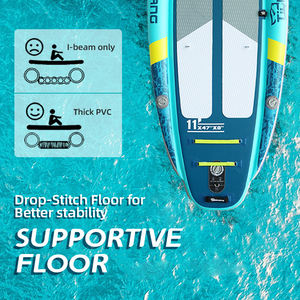 Kayak inflable reforzado para deportes acuáticos, canoa de más de <span class=keywords><strong>3</strong></span> metros para 2 <span class=keywords><strong>personas</strong></span>, cojín de dibujo de alambre, tabla de paddle para barco de pesca - Product Image 6